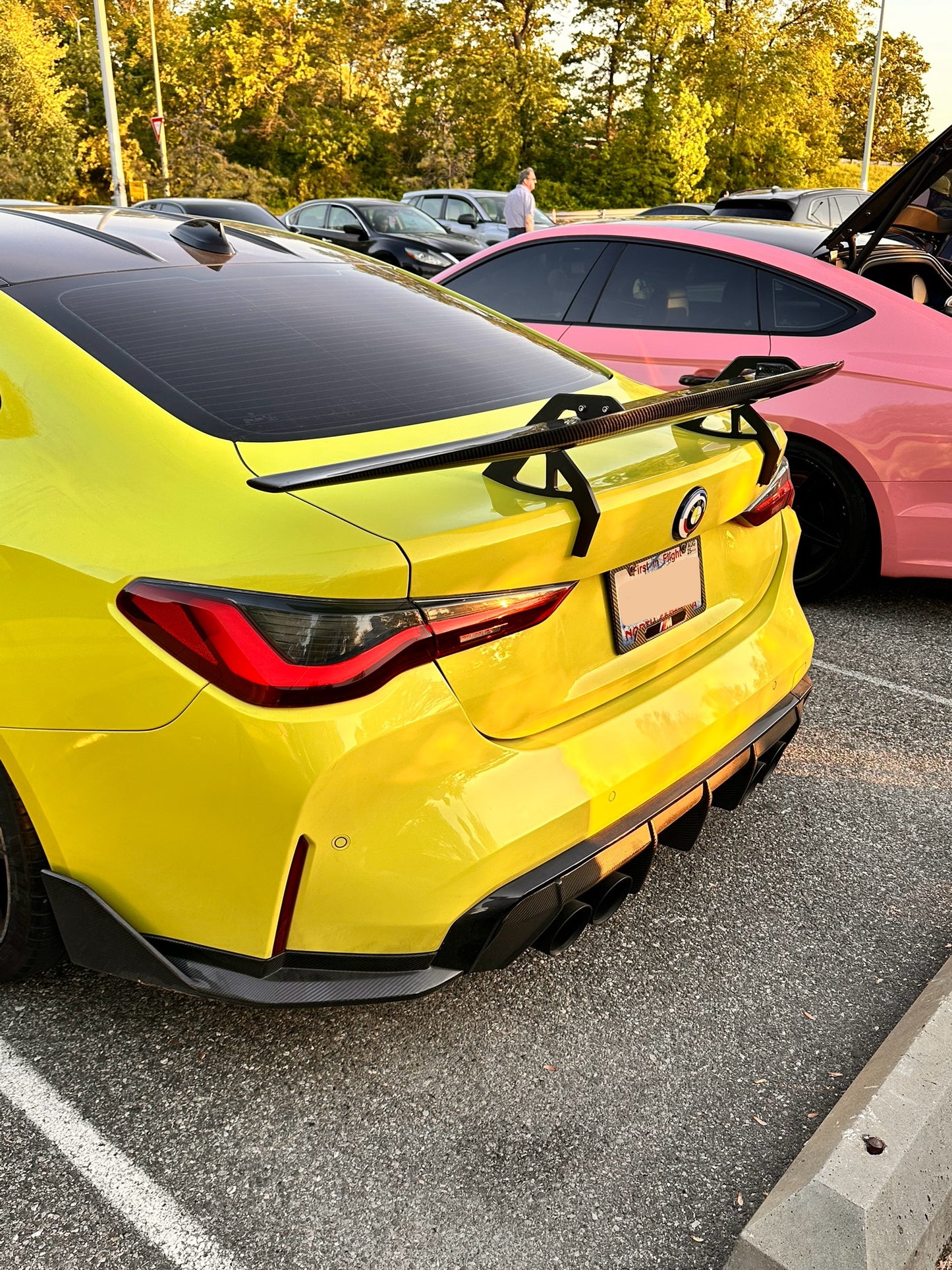 BMW G82 M4 MP style Wet Carbon Fiber Rear Corner Splitters
